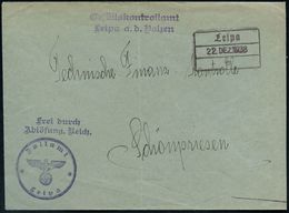 Leipa 1938 (22.12.) Ra.3 = Notstempel + 2L: Frei Durch/Ablösung, Reich, + 2L: Gefällskontrollamt/Leipa A.d. Polzen + 1K: - Autres & Non Classés