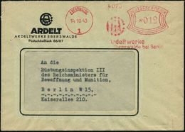 EBERSWALDE/ 1/ Ardeltwerke 1943 (14.10.) Seltener AFS (Monogr.-Logo) Motivgl. Firmen-Bf. = Leichtmetallbau Für Luftwaffe - Sonstige & Ohne Zuordnung