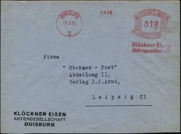 DUISBURG/ 2/ Klöckner Eisen-/ Aktiengesellschaft 1932 (17.5.) AFS A. Vordr.-Bf., = Hersteller Ab 1934 Gelände-LKWs, LKW  - Autres & Non Classés