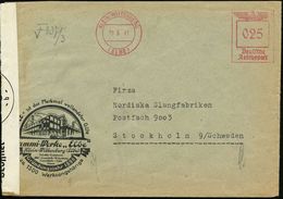 KLEIN-WITTENBERG/ (ELBE) 1941 (19.5.) AFS 025 Pf. Ohne Werbeklischee + OKW-Zensur-Streifen + Roter 1K: "b" (= Berlin, Ri - Sonstige & Ohne Zuordnung