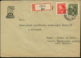 BÖHMEN & MÄHREN 1945 (2.5.) 2K-Steg: PRAG 40/ch/PRAHA 40 ,80 H. U. 3 K. Hitler (Zahnf.) + RZ: Prag 40/Praha 40 , Motivgl - Sonstige & Ohne Zuordnung