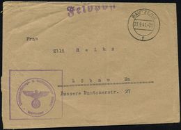 BAUTZEN 2/ F 1941 (23.9.) 2K-Steg + Viol., Aptierter Ra.: Wehrmachtsfürsorge- U. Versorgungsamt Bautzen ("FdAR" Entfernt - 2. Weltkrieg