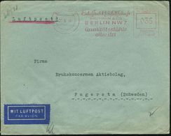 BERLIN NW 7/ Edelstahl Gesellschaft/ BAUMANN & CO/ ..Qualitätsstähle/ Aller Art 1940 (22.6.) AFS 035 Pf. + Rs. OKW-Zensu - WO2