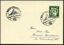 BERLIN-STEGLITZ 1/ Tag Der Briefmarke 1941 (12.1.) SSt = Skoda-Mörser (Steilfeuergeschütz) EF 6 + 24 Pf. Tag D. Briefmar - WO2