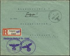 Burgalben 1940 (19.4.) 1K: FELDPOST/a/333 + Provis. RZ: Feldpost 333 (viol. 1L Zugestempelt) = Feldpost-Amt 171 , Burgal - Seconda Guerra Mondiale