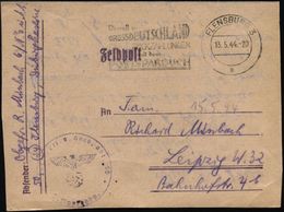 FLENSBURG 3/ E/ Überall In/ GROSSDEUTSCHLAND/ RÜCKZAHLUNGEN/ Mit Dem/ POSTSPARBUCH! 1944 (13.5.) MWSt + Viol. 1K-HdN: Na - WO2