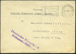 FREIBURG (BREISGAU)/ 1/ A/ FERNSPRECHER/ SPART/ ZEIT U.GELD 1939 (14.12.) MWSt + Viol. 2L: Deutsche Dienstpost/ Böhmen-M - 2. Weltkrieg