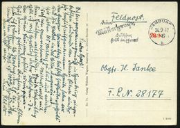 HAMBURG 1/ B/ Deine/ Muttersprache,/ Deutscher/ Halt In Ehren! 1942 (24.9.) MWSt, Text Sütterlin, S/w.-Feldpost-Foto-Ak. - Seconda Guerra Mondiale