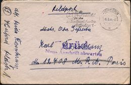 HERFORD/ K/ (21) Ist Die/ Postleitzahl.. 1944 (9.8.) Seltener MWSt (Bo.S 417 A) + Viol. 2L: Zurück/Neue Anschrift Abwart - WO2