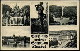 KASSEL 7/ B 1940 (6.7.) 2K-Steg + Viol. 1K-HdN: 4. Flak-Ersatz-Abt. 64 + Hs. Abs., S/w.-Feldpost-Foto-Ak.: Gruß Aus Mein - Seconda Guerra Mondiale