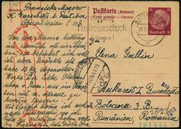 RATIBOR 1/ S/ Rechtzeitig/ Postreisescheck/ Besorgen! 1941 (29.5.) MWSt Auf Antwort-P 15 Pf. Hindenbg. + Roter BdMa-Zens - Seconda Guerra Mondiale