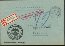 ROTHENBURG Ob Der TAUBER 2/ C 1941 (17.10.) 2K-Steg + RZ: Rothenburg/ob Der Tauber 2 + Roter Ra.: Nachgebühr St. 12a E ( - 2. Weltkrieg