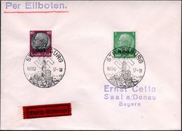 STRASSBURG/ C 1940 (14.11.) HWSt. Ohne Text = Münster (+ Hakenkreuz) 5 Pf.u. 60 Pf. Hindenbg. (Mi.3, 14 + 45.- EUR) Klar - 2. Weltkrieg