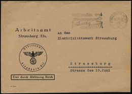 STRASSBURG (ELS) 2/ G/ Weihnachts-u./ Neujahrspost.. 1943 (14.12.) MWSt (Lichterzweig) Auf Dienst-Bf.: Arbeits-amt../ Fd - Guerre Mondiale (Seconde)