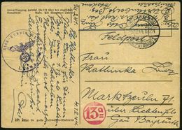 WITTENBERG/ (Bz.POTSDAM) 1 1944 (5.12.) 1K-Brücke + Viol. 1K-HdN: N S K K - Ersatz-Rgt. L(uft)w.(affe)/ 3. Komp. + Hs. A - WO2