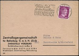 WÜRZBURG 2/ A/ Melde Dich/ Für Den Freiwilligen/ EHRENDIENST 1944 (27.9.) MWSt Klar Auf Firmen-Kt.: Zentral-lagergemeins - WO2