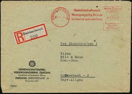 ZWICKAU (SACHS)1/ Gemeinschaftswerk/ Versorgungsring Zwickau.. 1944 (6.4.) AFS 054 Pf. + RZ: Zwickau (Sachs) 3, Entspr.  - 2. Weltkrieg