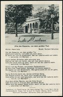 DEUTSCHES REICH 1940 (ca.) S/w.-Foto-Ak.: Lili Marleen, Text: Hans Leip Musik: Norbert Schultze (Kaserneneingang) Soldat - 2. Weltkrieg