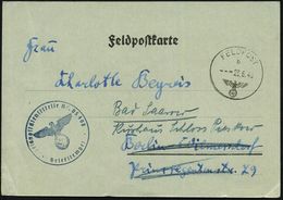 DEUTSCHES REICH 1940 (23.6.) 1K: FELDPOST/b/--- + Blauer 1K-HdN: Feldpostdienststelle Nr.L 05 408 = Flak-Regt. "Hermann  - WO2