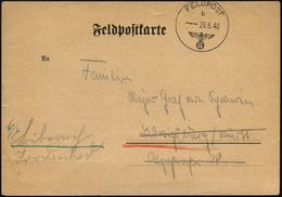 DEUTSCHES REICH 1940 (29.6.) 1K: FELDPOST/b/--- Auf Feldpost-Benachrichtigungskt. Ohne Druckvermerk Für Fp.-Nr. 13 737 C - Guerre Mondiale (Seconde)