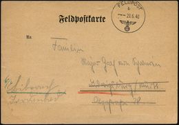 DEUTSCHES REICH 1940 (29.6.) 1K: FELDPOST/b/--- Auf Feldpost-Benachrichtigungskt. Ohne Druckvermerk Für Fp.-Nr. 13 737 C - WO2