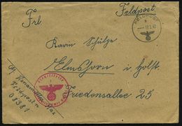 DEUTSCHES REICH 1942 (17.2.) 1K: FELDPOST/b/--- + Roter 1K-HdN: Feldpostnr. 08381 = Orrganisation Todt (O.T.) = Para-mil - WO2