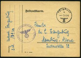 DEUTSCHES REICH 1942 (25.6.) 1K: FELDPOST/b/--- + Viol. 1K-HdN: Feldpostnr. 12960 = Kommandierender General Sicherungs-T - WO2