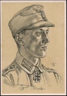 DEUTSCHES REICH 1943 VDA-Künstler-Ak.: Ritterkreuzträger.. Schmölzer Gebirgsjäger V. W. Willrich (überdruckter Alter + N - 2. Weltkrieg