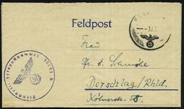 DEUTSCHES REICH 1943 (30.9.) 1K: FELDPOST (oben Undeutl.) + Viol. 1K-HdN: Feldpostnr. 58391 = XI. Festungs-Btl. 999 =  S - Seconda Guerra Mondiale