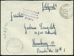 BÖHMEN & MÄHREN 1940 (3.5.) 2K-Steg: OLMÜTZ/a/DDP-BÖHMEN-MÄHREN (rechts Gering Nicht Voll) + Viol. 4L: Deutsche Reichspo - Guerre Mondiale (Seconde)