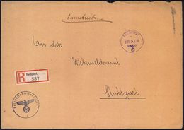 DEUTSCHES REICH 1940 (24.8.) V I O L E T T E R  1K: FELDPOST/a/235 = Feldpostamt 563 , Frankreich + Neutraler Feldpost-R - 2. Weltkrieg