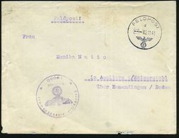 DT.BES.FRANKREICH 1941 (2.11.) 1K: FELDPOST/d/--- + Viol. 1K-HdN: Fp.-Nr. 19030 = Militär-Arrestanstalt Paris (Bf. Kl. R - 2. Weltkrieg