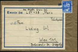DT.BES.FRANKREICH 1942 (ca.) 20 Pf. Hitler, EF + Bl. 2L. Bei Der Feldpost/ Eingeliefert (teils Etw. Undeutl.) + Hs. Abs. - 2. Weltkrieg