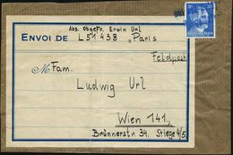 DT.BES.FRANKREICH 1942 (ca.) 20 Pf. Hitler, EF + Bl. 2L. Bei Der Feldpost/ Eingeliefert (teils Etw. Undeutl.) + Hs. Abs. - WO2