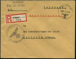 DT.BES.FRANKREICH 1943 (17.10.) 1K: FELDPOST/e/633 + Blanco-RZ: Feldpost___ Ohne Fp.-Nr. = Fp.-Amt Z. B. V. 278 Bordeaux - Guerre Mondiale (Seconde)