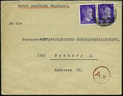 DT.BES.FRANKREICH 1944 (19.6.) 1K: FELDPOST/b/--- Auf Paar 6 Pf. Hitler + Vs. Roter Zensur-1K: A. X. = Paris (Rie.X-31 B - 2. Weltkrieg