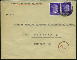 DT.BES.FRANKREICH 1944 (19.6.) 1K: FELDPOST/b/--- Auf Paar 6 Pf. Hitler + Vs. Roter Zensur-1K: A. X. = Paris (Rie.X-31 B - WO2