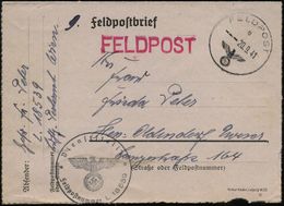 DT.BES.GRIECHENLAND 1941 (20.9.) 1K: FELDPOST/e/--- + Schw. 1K-HdN: Fp.Nr. L 18 539 = Luftw. Nachschub Kol. Abt. Südost, - 2. Weltkrieg