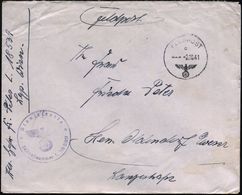 DT.BES.GRIECHENLAND 1941 (2.10.) 1K: FELDPOST/c/--- + Viol. 1K-HdN: Fp.Nr. L 18 539 = Luftw. Nachschub-Kol. ,Stab Südost - Seconda Guerra Mondiale