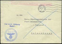 DT.BES.NIEDERLANDE 1941 (20.2.) MaWellenSt.: Deutsche Dienstpost Niederlande/L/ Den Haag + Bl. HdN: FdAR! + 1K: Der Reic - 2. Weltkrieg