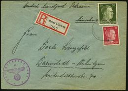 DT.BES.UKRAINE 1943 (2.3.) 12 Pf. U. 30 Pf. Hitler + RZ: Brest Litowsk, 2K-Steg: BREST-LITOWSK/DDPU (undeutl.) + Viol. 1 - Guerre Mondiale (Seconde)