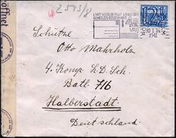 NIEDERLANDE 1941 (30.1.) 12 1/2 C./3 C. Taube, EF, MWSt: ROTTERDAM/LAAT VOOR DE POST.. (Posteigenwerbung) + OKW-Zensur-S - Guerre Mondiale (Seconde)