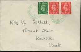 TSCHECHOSLOWKEI /  GROSSBRITANNIEN 1943 (8.11.) Grüner Feldpost-2K: C.S.P.E./C/CZECHOSLOVAK FIELD POST , Brit. Frankatur - WO2