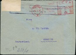 UdSSR 1940 (10.1.) AFS: MOSKWA/* = Maschinoimport + Sowjet. Zensur-Roll-St: 6 Wellen/ Sowjet. Staats-Wappen Rs. (Wo.5 ?) - WO2