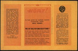 UdSSR /  DEUTSCHES REICH 1942 Sowjet. Propaganda-Flugblatt No.1229: DEUTSCHE SOLDATEN HÖRT! Mit Text Vn Erich Weinert (A - WO2