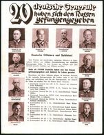 UdSSR /  DEUTSCHES REICH 1944 Sowjet. Propaganda-Flugblatt No.3097: 20 Deutsche Generale Haben Sich Den Russen Gefangeng - WO2