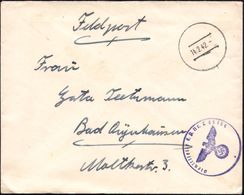 München 1942 (14.2.) Stummer, Aptierter HWSt = Tarnstempel München + Viol. 1K-HdN: F.P. Nr. L 05754 = Ergänzungs-Gruppe  - WW2