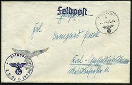 DEUTSCHES REICH 1940 (7.5.) 1K: FELDPOST/b/--- + Viol. 1K-HdN: Feldpost/F. P. Nr. L 35 575 = Flak-Rgt. 291 + Silberne Lu - WO2