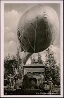 DEUTSCHES REICH 1943 (Dez.) S/w.-Foto-Ak.: Fesselballon-Aufklärung (Spezial-LKW) P.K. Fotograf Witt, (EF 12 + 38 Pf. Rob - WW2