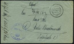 Stettin 1945 (2.3./7.3.) 2x Stummer 2K-Steg = Tarnstempel Stettin + Je Viol. 1K-HdN: Feldpostnr. L 28 976 + Hs. Vs. Neue - WW2